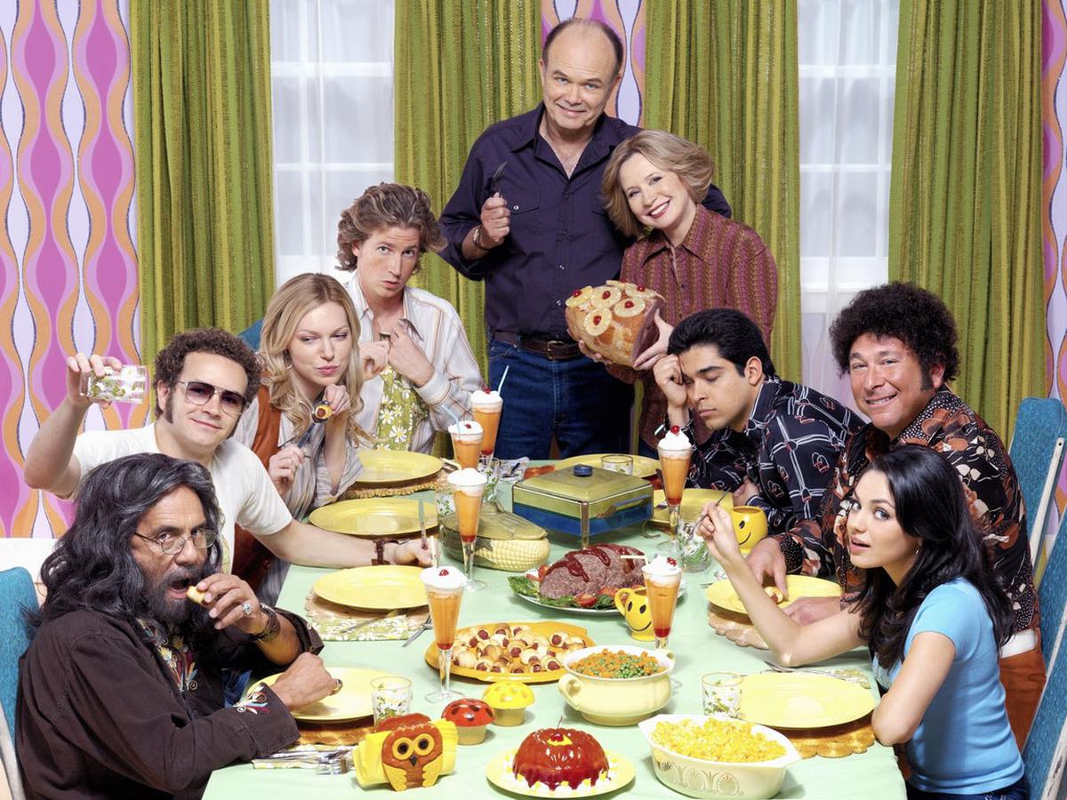 A promotional still from ‘That ’70s Show’, starring Topher Grace, Mila Kunis, Ashton Kutcher, Laura Prepon, Wilmer Valderrama and others.