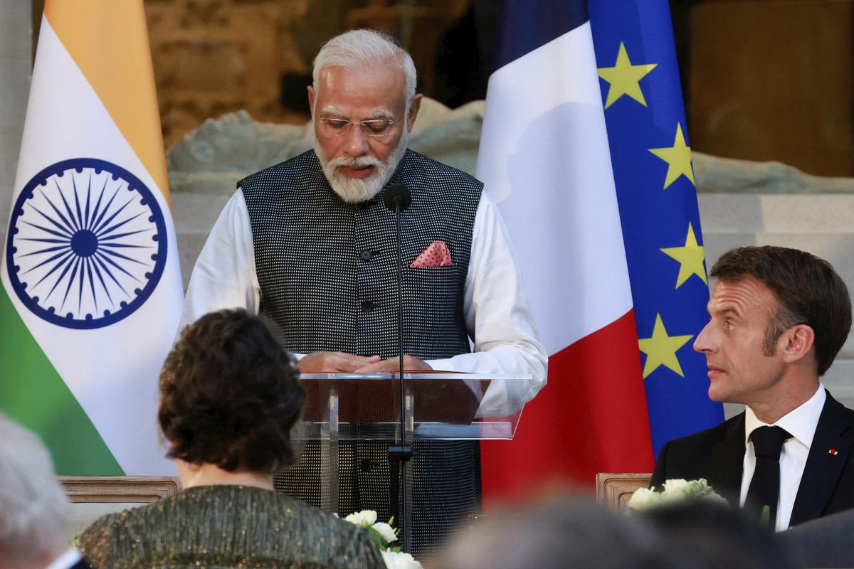 French President Macron hosts banquet dinner for Prime Minister Narendra  Modi - The Hindu