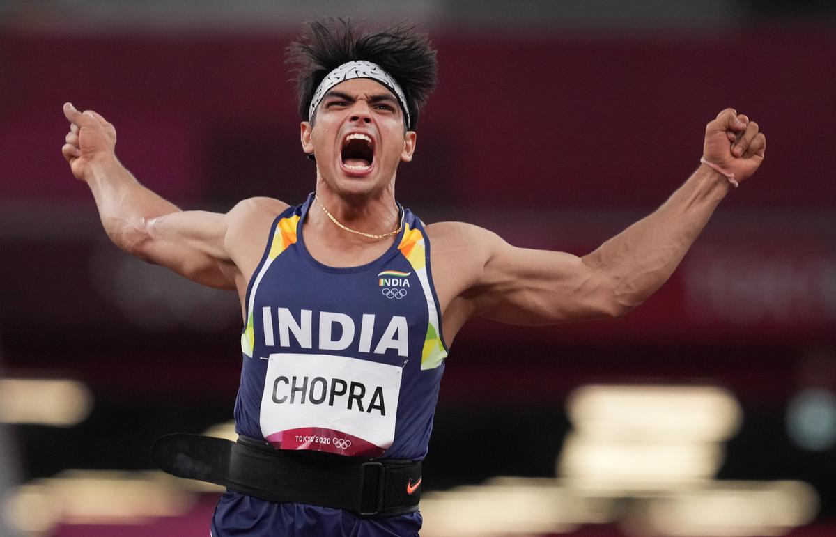 File photo: Neeraj Chopra reacts as he competes in the final of the men’s javelin throw event at the 2020 Summer Olympics, in Tokyo. 