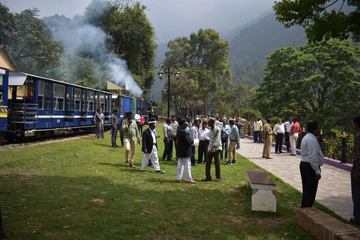 The Nilgiri Mountain Railway at Runnymede station 