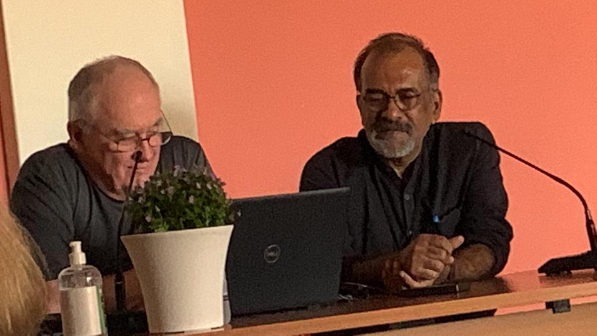 Professor Steven Sidebotham, Director, Berenike Site, with PAMA delegate P.J. Cherian at the Red Sea Conference X, 2022 in Crete