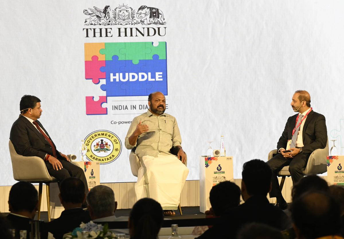 Palanivel Thiagarajan , Minister of IT & Digital Service, Tamilnadu and P. Rajeeve, Minister of Law and Industries & Coir, Kerala, in conversation with Narayan Lakshman, Opinion Editor The Hindu during The Hindu Huddle 2025 Palanivel Thiagarajan , Minister of IT & Digital Service, Tamilnadu and P. Rajeeve, Minister of Law and Industries & Coir, Kerala, in conversation with Narayan Lakshman, Opinion Editor The Hindu during The Hindu Huddle 2025