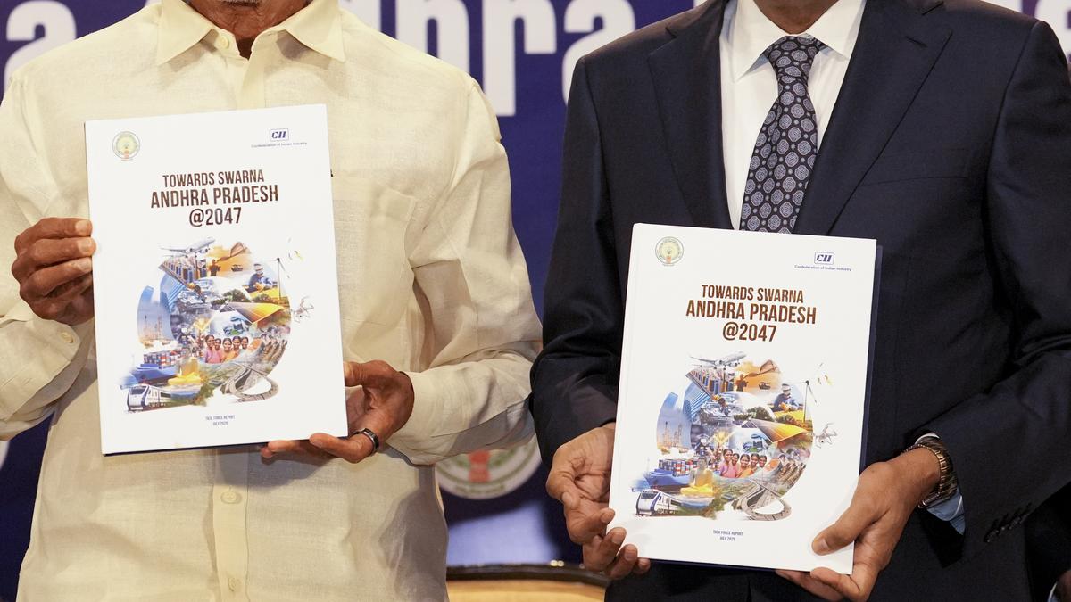 Naidu releases report of Task Force on Economic Development for Swarna Andhra Pradesh