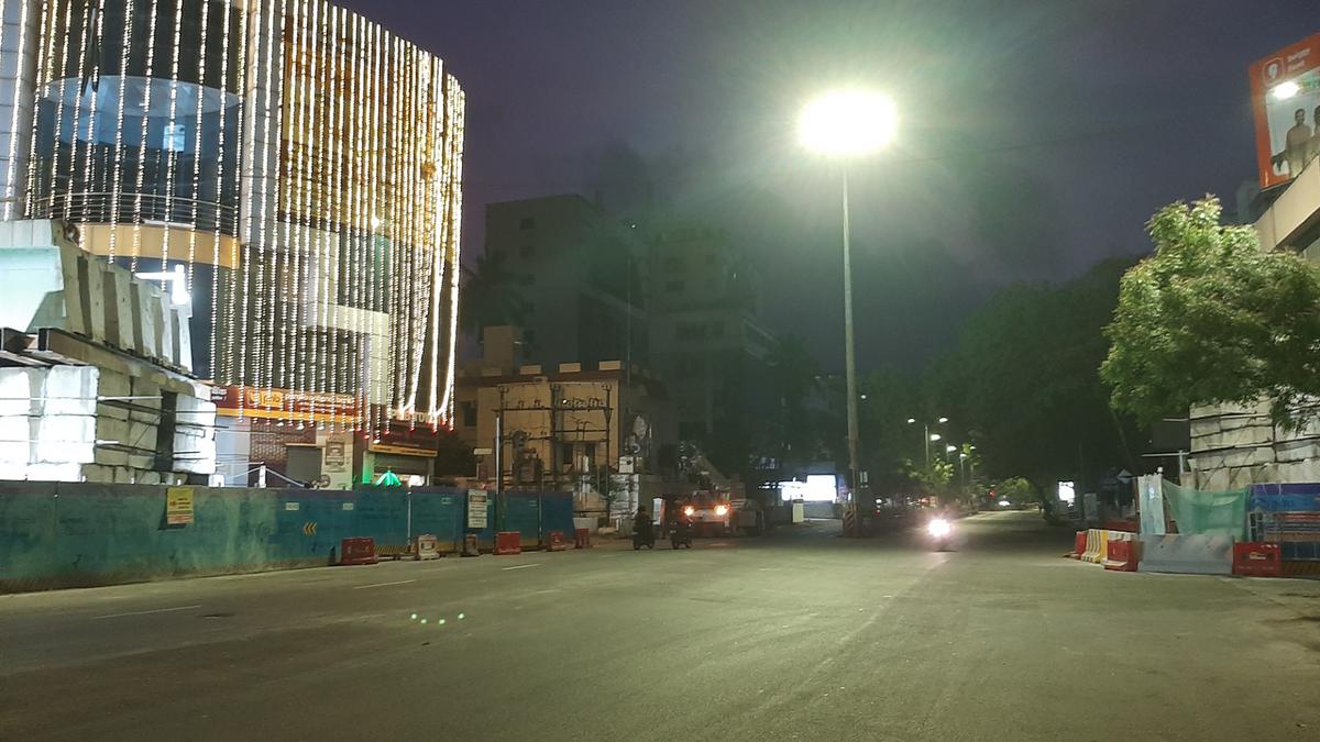 A section of Royapettah High Road now sports a stark look