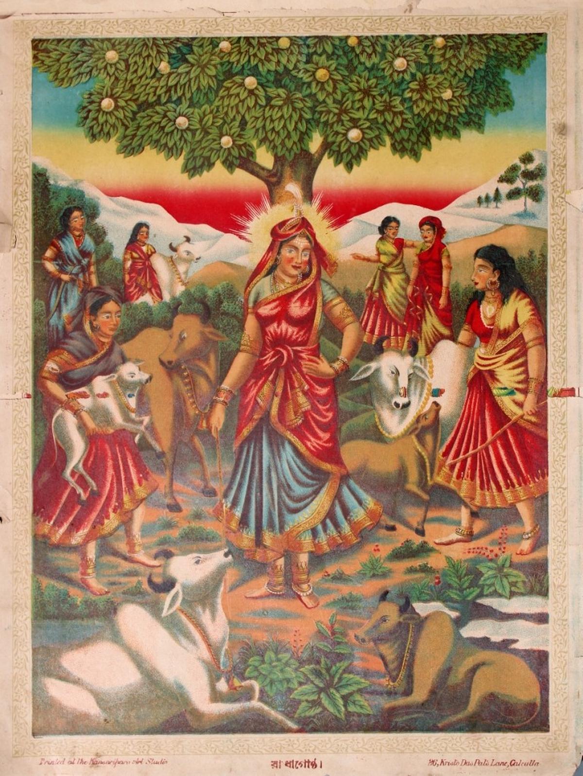 The graceful Radha is portrayed in a piece titled ‘Radha Gostho’. 