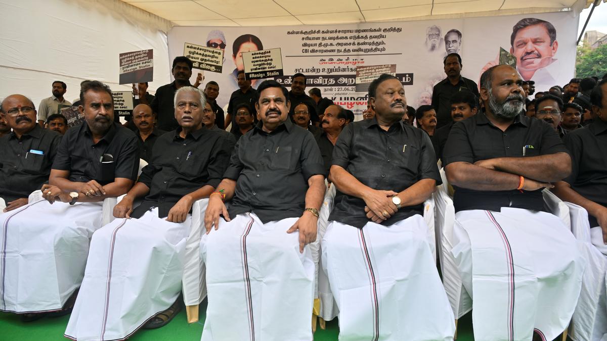Kallakurichi hooch tragedy: Edappadi Palaniswami leads AIADMK MLAs’ hunger strike against DMK government