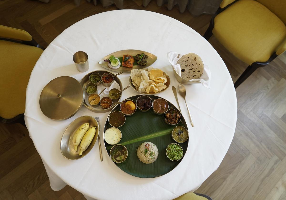 Adi at The Leela Hyderabad serves veg and non-veg thali