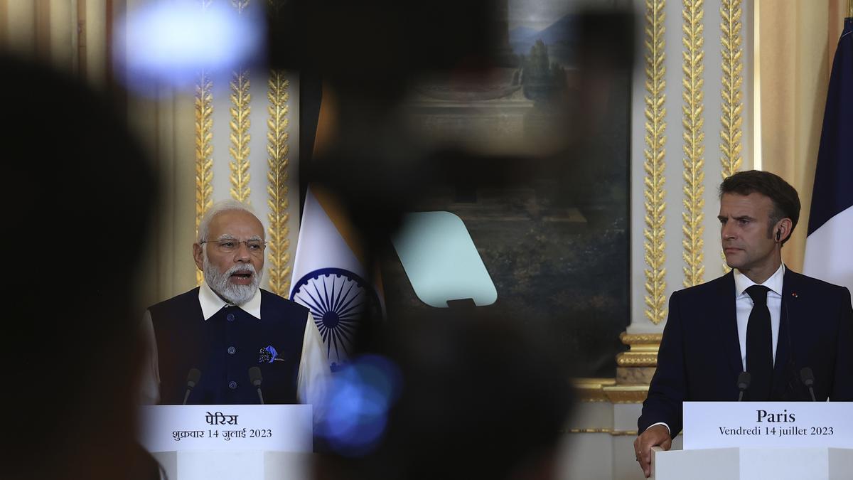 PM Modi in France live | India is ‘a giant in world history,’ says French President Macron; ‘may the bond deepen further,’ responds PM Modi; Modi attended French Bastille Day celebrations as Chief Gue