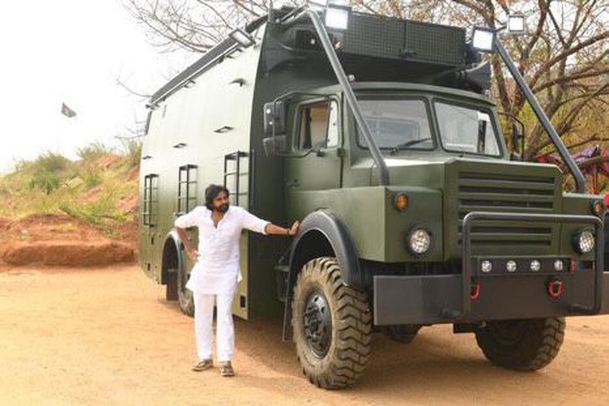 Jana Sena Party president Pawan Kalyan unveils his campaign vehicle 'Varahi'  - The Hindu