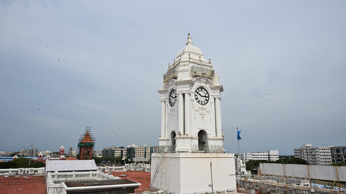 The 111-year-old clock continues to tick at Greater Chennai Corporation headquarters