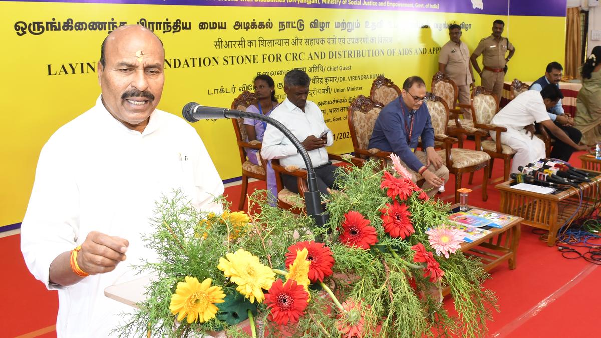 Union Minister lays foundation stone for  Composite Regional Centre at Y.Pudupatti