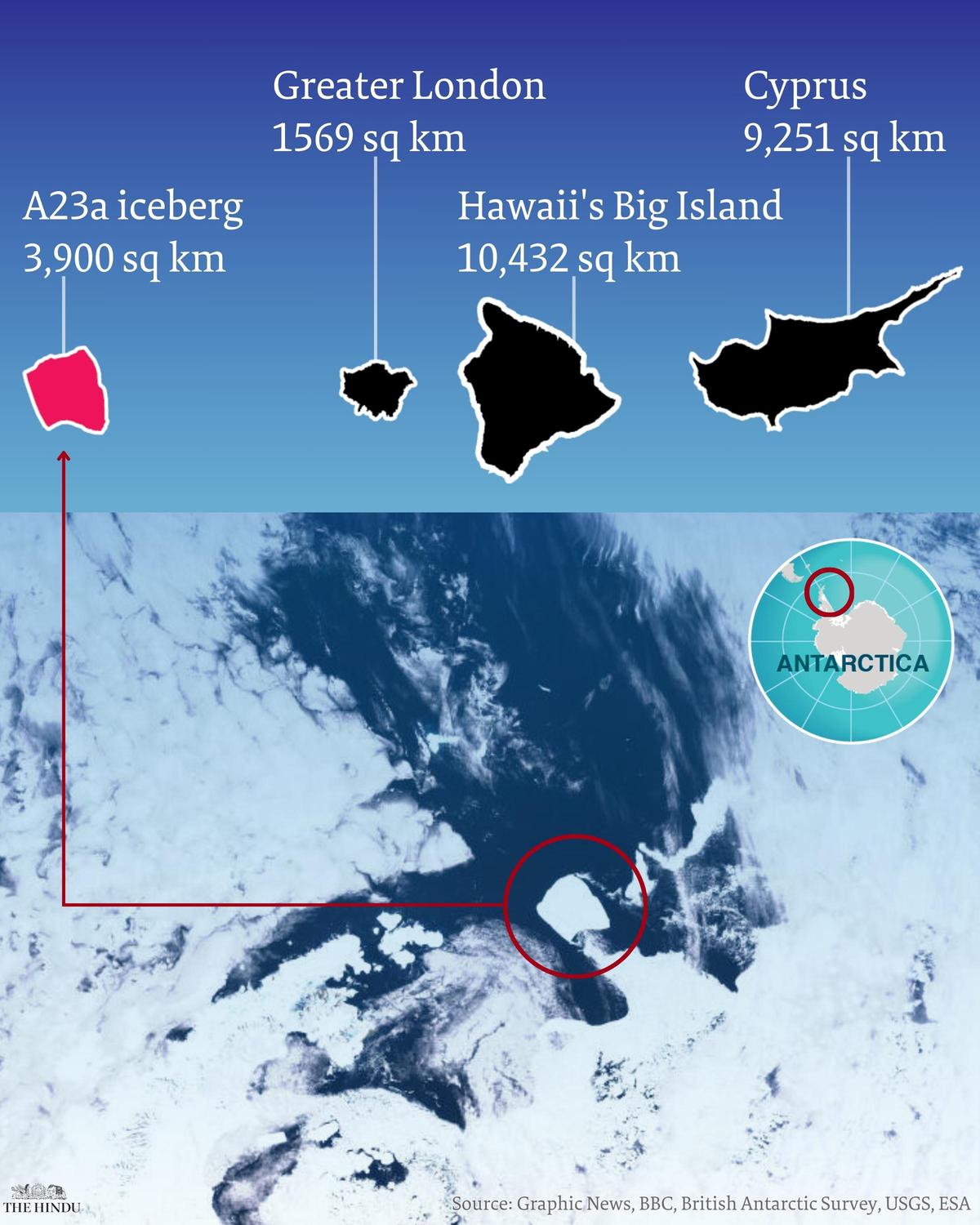 One of world's largest icebergs A23a drifting beyond Antarctic waters ...
