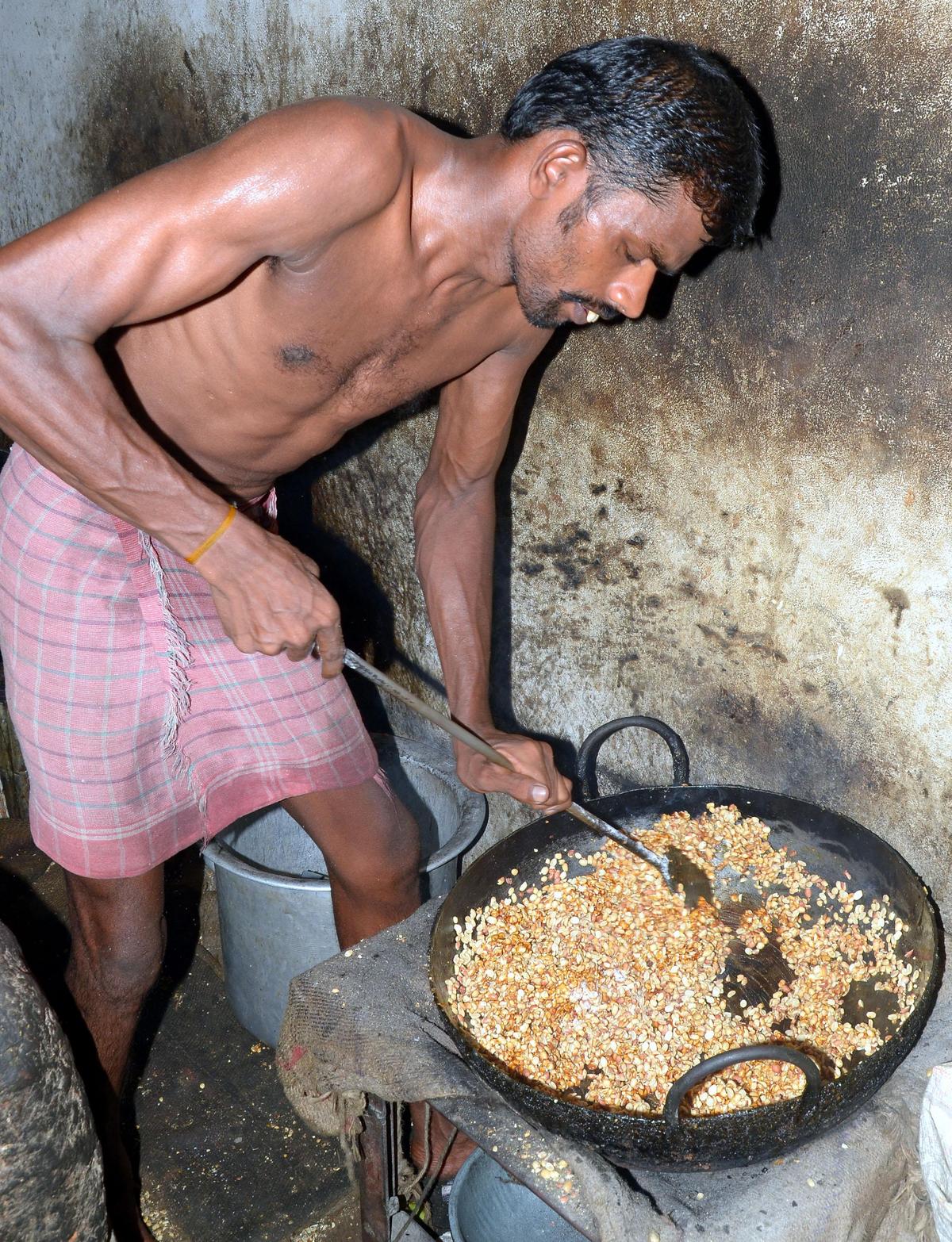 Kadalai mittai being prepared in Kovilpatti  Kadalai mittai being prepared in Kovilpatti