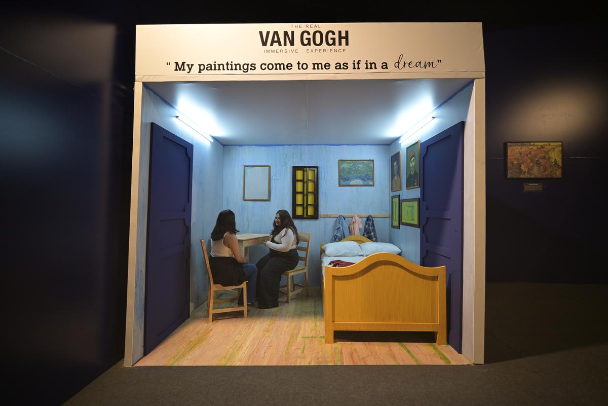 A real van gogg in immersive experience an entertainment of artist's bedroom in arts