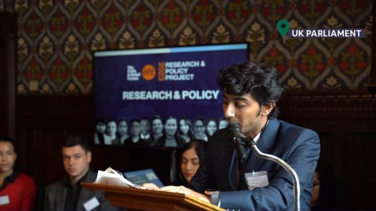 Adhish R. Wali, first Indian member of London Youth Council, begins debut speech in U.K. parliament in Kannada