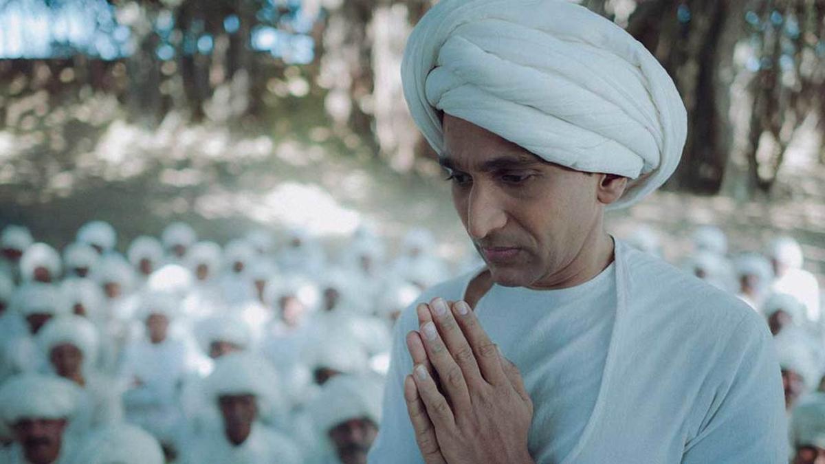 Pratik Gandhi in a still from Hansal Mehta’s ‘Gandhi’. Pratik Gandhi in a still from Hansal Mehta’s ‘Gandhi’.