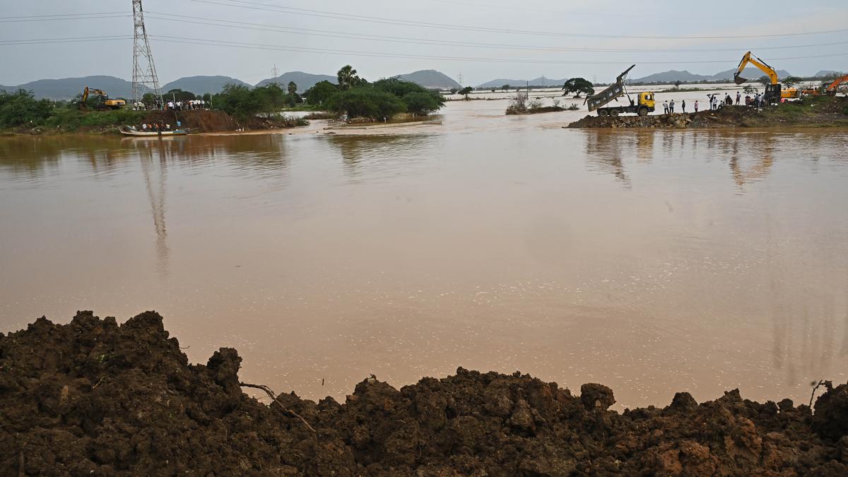 Flood levels in NTR District’s Budameru drain decrease