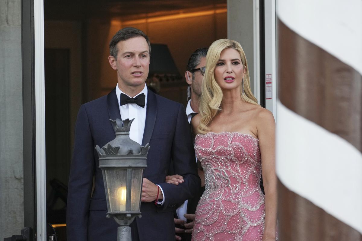Jared Kushner, left, and Ivanka Trump leave a hotel ahead of the wedding Jared Kushner, left, and Ivanka Trump leave a hotel ahead of the wedding