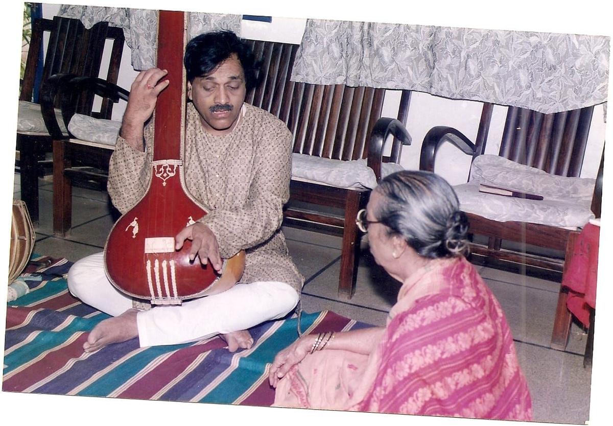 With his teacher, mentor and guide Gangubai Hangal