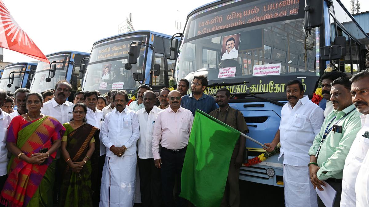Nine more Mahalir Vidiyal Payanam buses flagged off in Tiruchi 