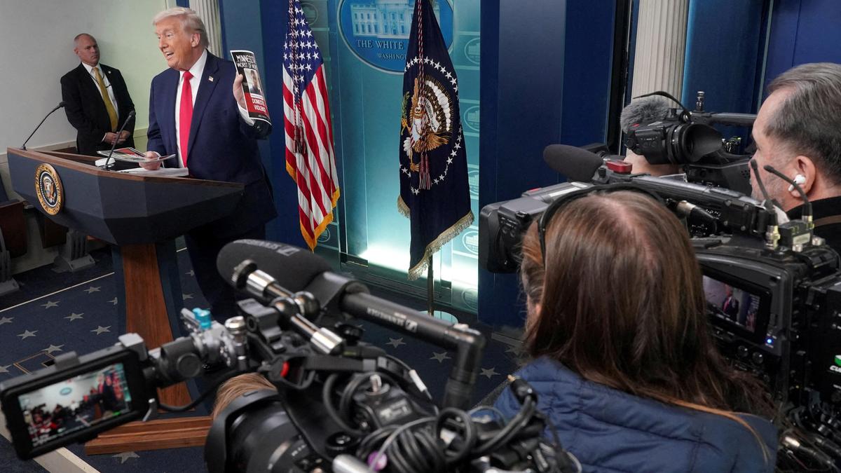 Trump zigzags through wins, foreign policy in one-year anniversary remarks