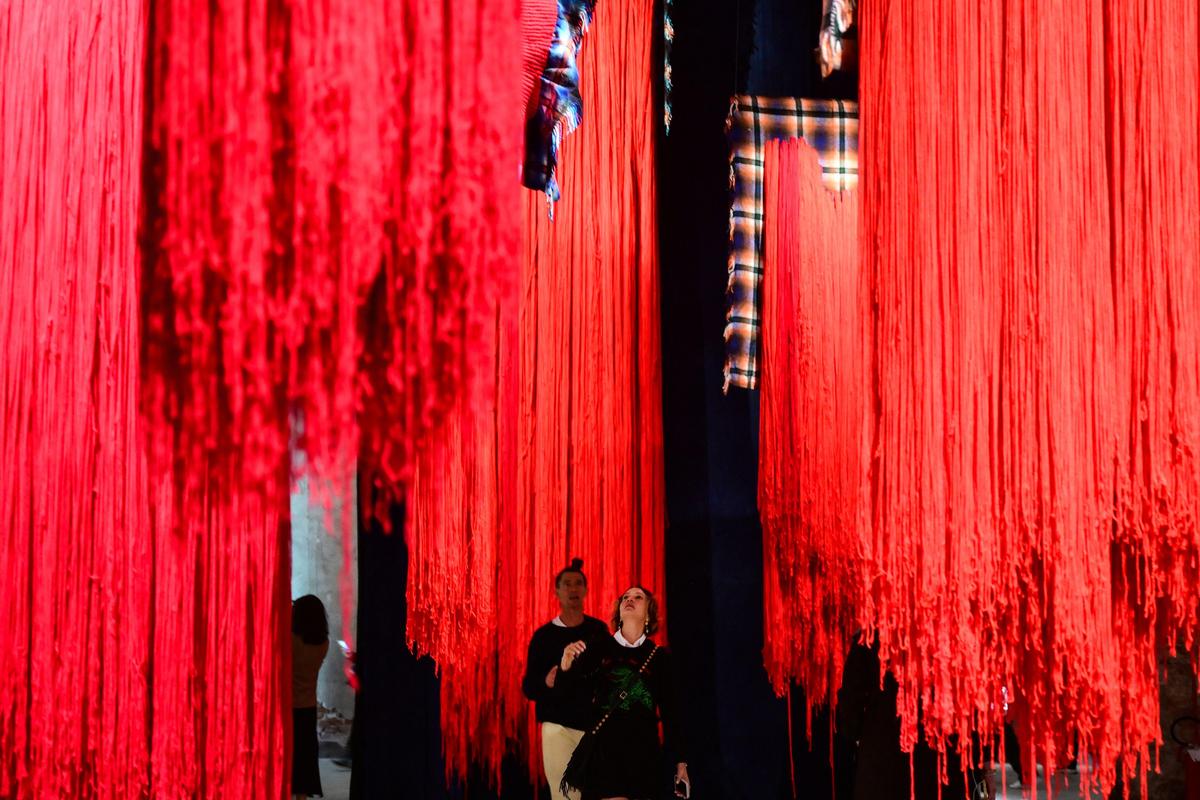 An installation by South African artist Senzeni Marasela