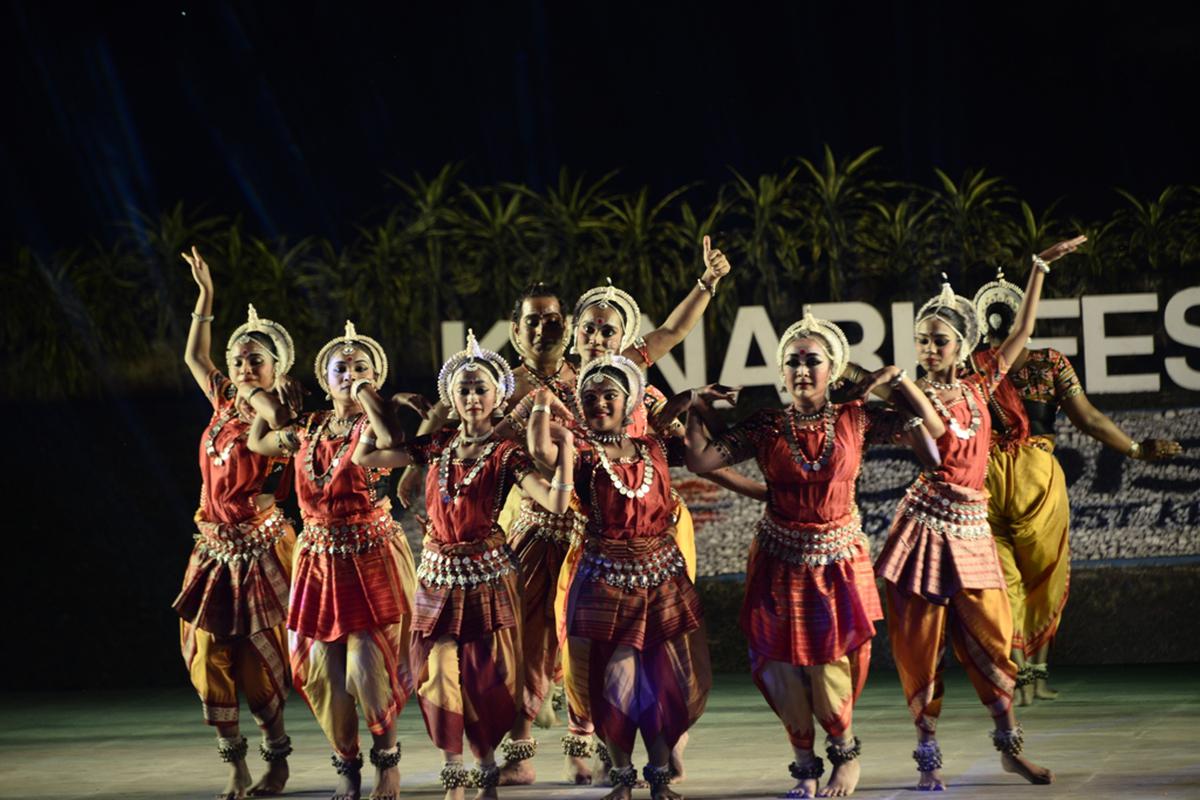 Young Odissi group performing at the festival