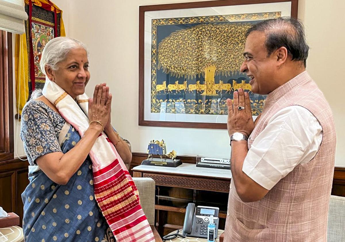 In this image posted by @nsitharamanoffc via X on July 28, 2025, Finance Minister Nirmala Sitharaman with Assam Chief Minister Himanta Biswa Sarma during a meeting, at Parliament House, in New Delhi. In this image posted by @nsitharamanoffc via X on July 28, 2025, Finance Minister Nirmala Sitharaman with Assam Chief Minister Himanta Biswa Sarma during a meeting, at Parliament House, in New Delhi.