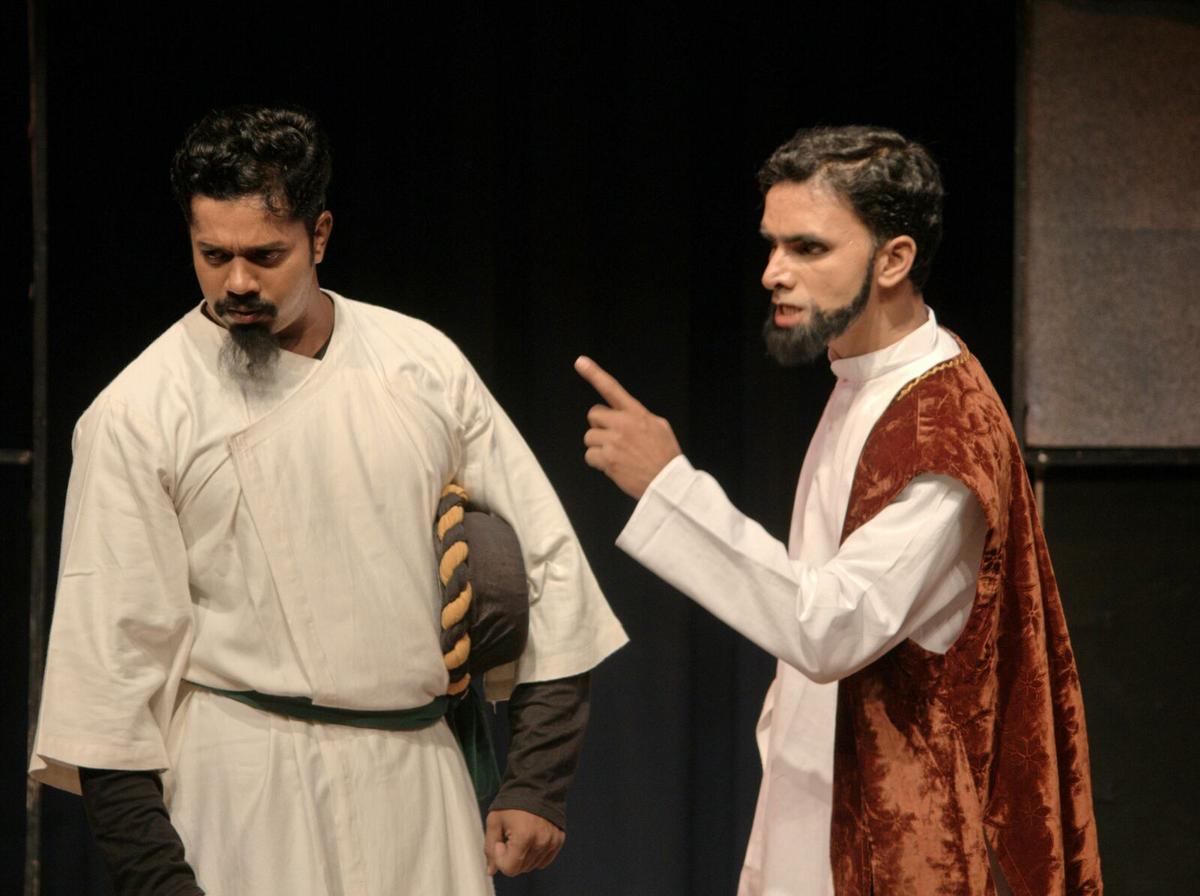 A scene from the playTughlaq, staged by Samudaya