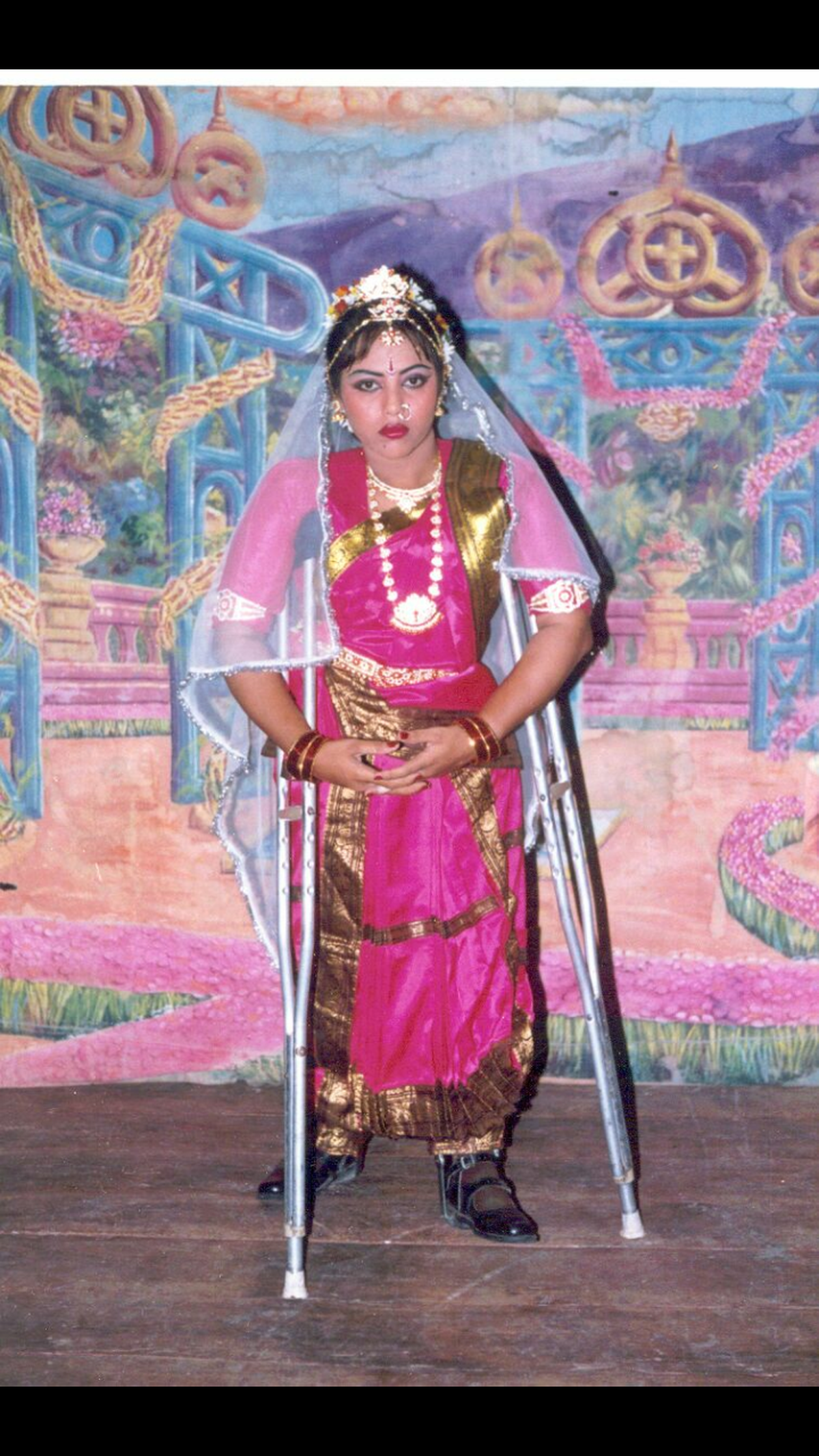 Padmavathi portraying the role of satyabhama in the play 'srikrishna tulabharam'