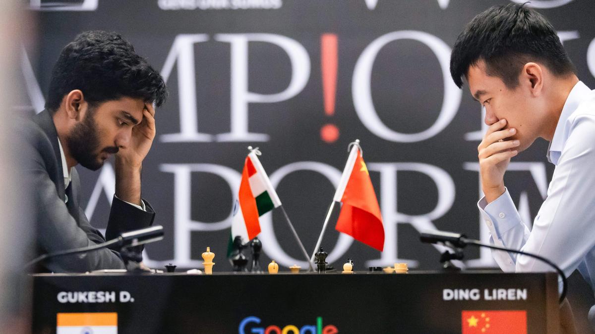 World Chess Championship 2024 LIVE updates: Gukesh well ahead of Ding Liren on clock