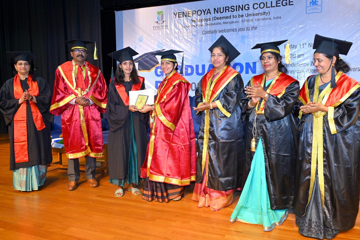 KARNATAKA MANGALURU 13-11-2022
In all, 125 students of the Yenepoya Nursing College, under Yenepoya Deemed to be University graduated at the 17th graduation day conducted on November 11. -- Special Arrangement 