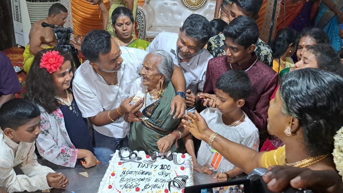Village in Dindigul celebrates as woman resident turns 100