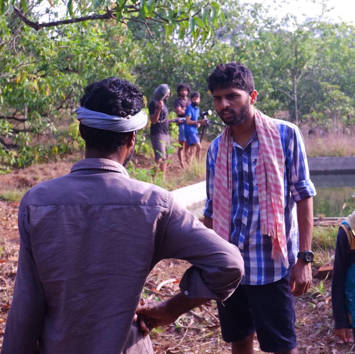 Naveen during the shooting of a film
