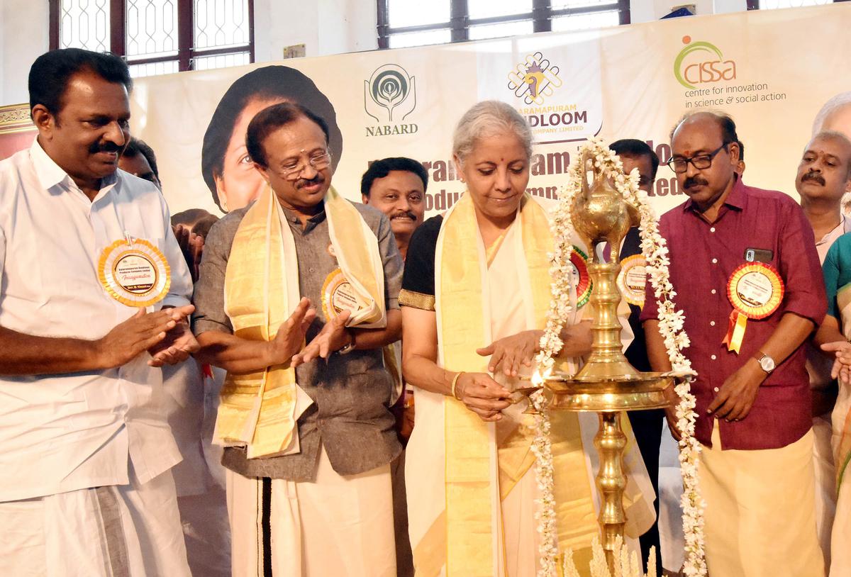Union Finance Minister Nirmala Sitharaman inaugurates Balaramapuram Handloom Producer Company Ltd