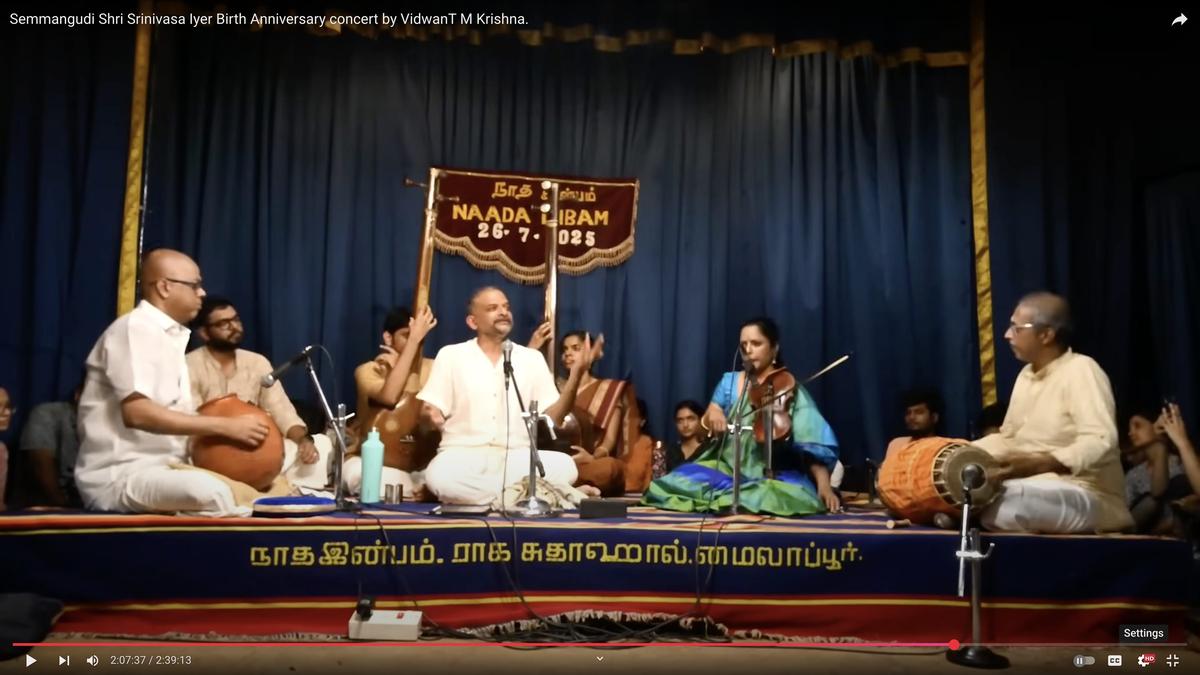 T.M. Krishna with Akkarai Subhalakshmi (violin), K. Arun Prakash (mridangam) and N. Guruprasad (ghatam) at his tribute concert at Ragasudha Hall, Luz, Mylapore. T.M. Krishna with Akkarai Subhalakshmi (violin), K. Arun Prakash (mridangam) and N. Guruprasad (ghatam) at his tribute concert at Ragasudha Hall, Luz, Mylapore.