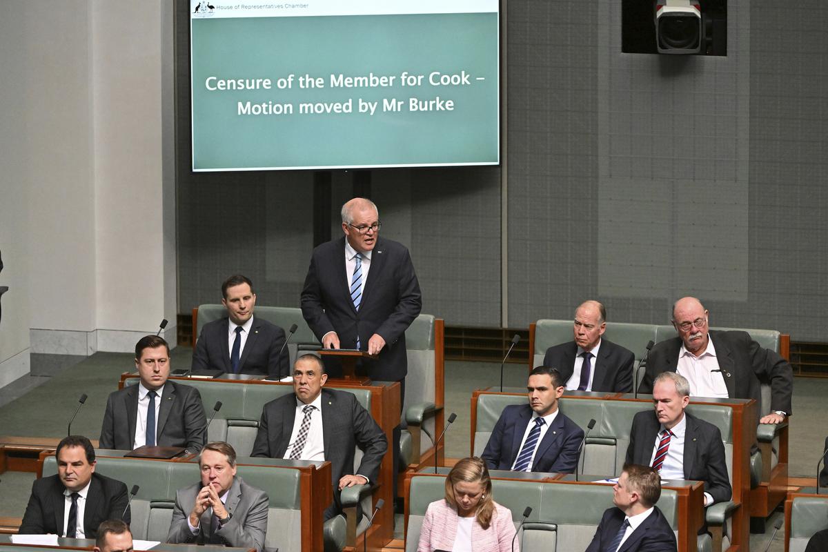 Australian Parliament censures former Prime Minister