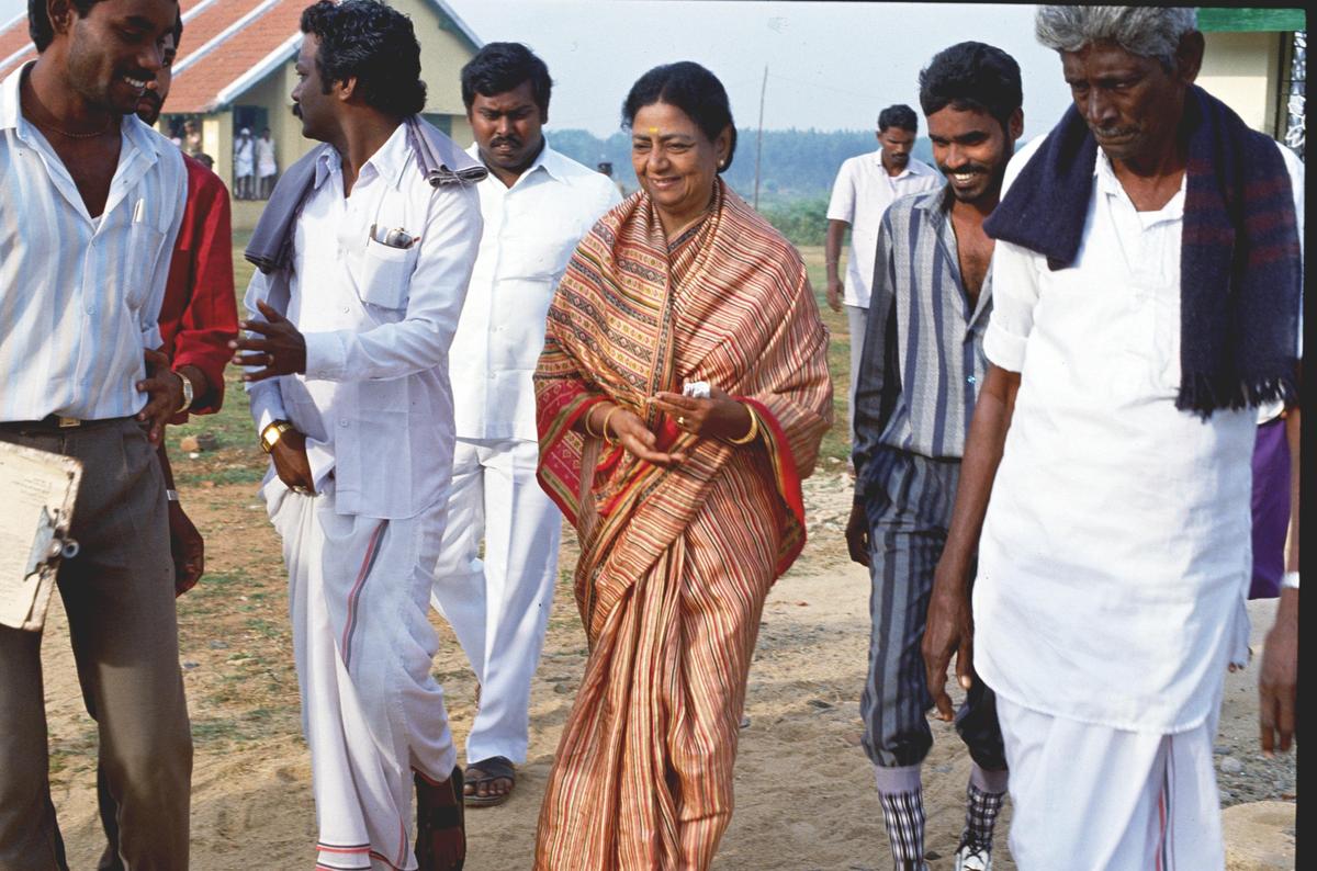 Janaki Ramachandran, widow of the former Chief Minister of Tamil Nadu, M.G. Ramachandran