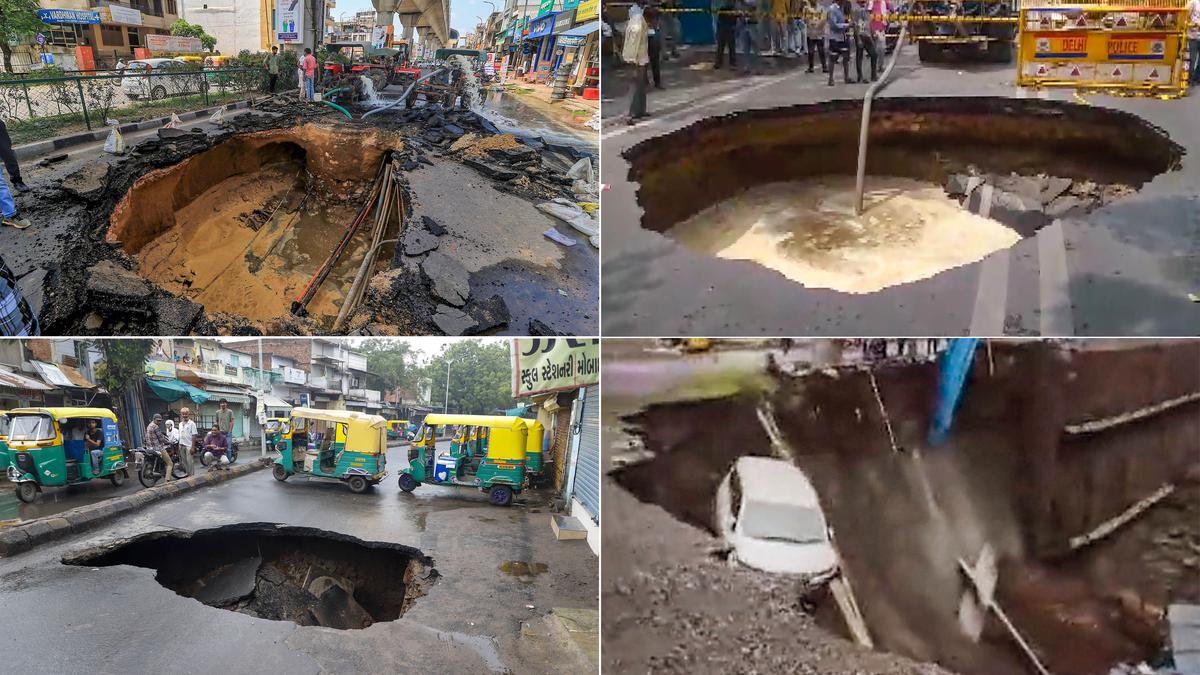 Mumbai: Large portion of road caves in, several vehicles trapped; no casualty