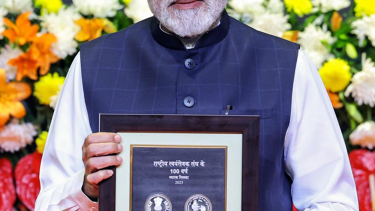PM unveils ₹100 coin, stamp at RSS centenary; first-ever depiction of Bharat Mata on Indian currency