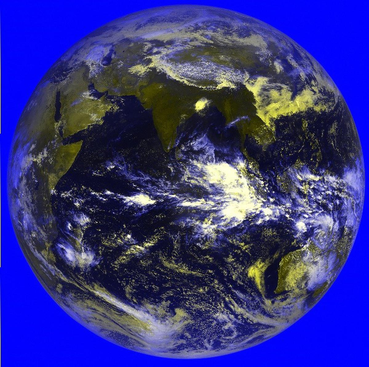 The image of Earth captured by INSAT-3DS on March 7, 2024.