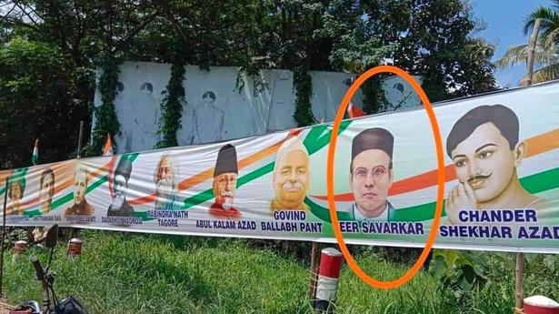 Congress in damage control mode as picture of Savarkar on poster triggers row