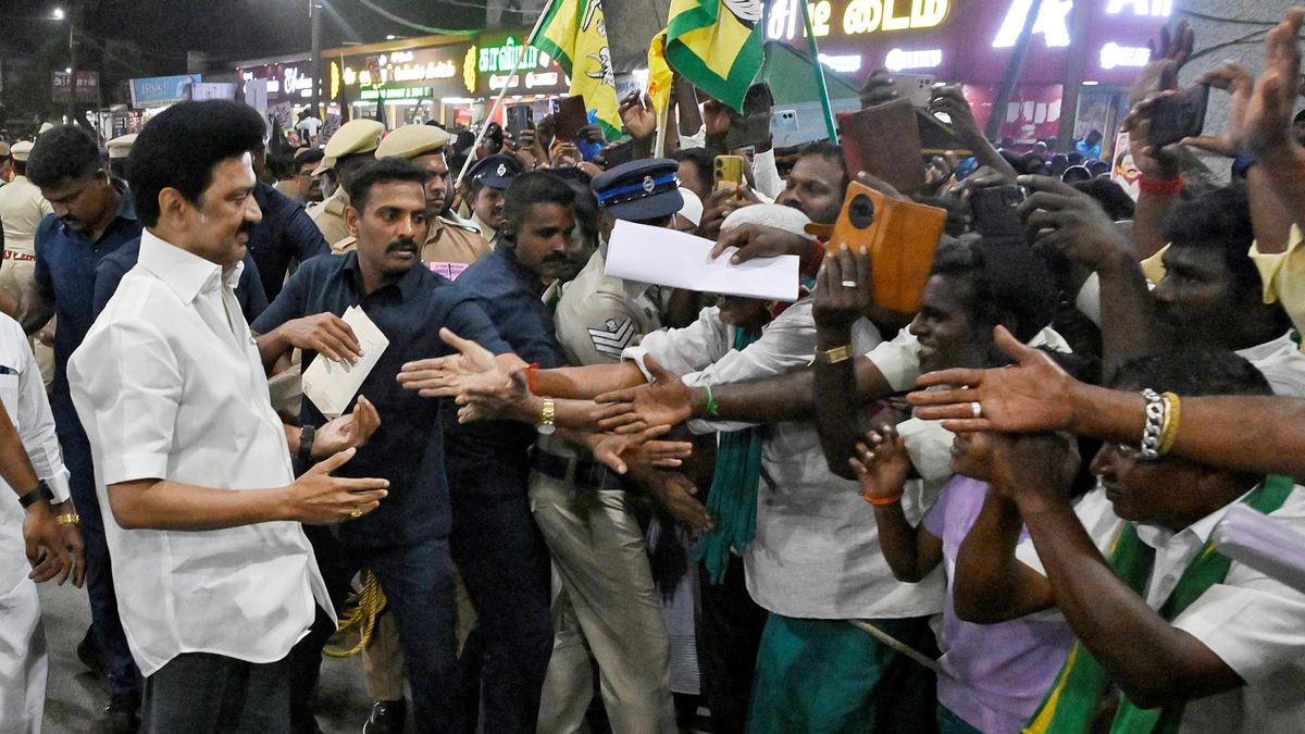 Chief Minister M.K. Stalin holds roadshow in Tindivanam in Villupuram district