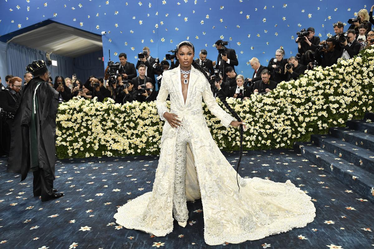 Coco Jones attends The Metropolitan Museum of Art’s Costume Institute benefit gala celebrating the opening of the “Superfine: Tailoring Black Style” exhibition on Monday, May 5, 2025, in New York.