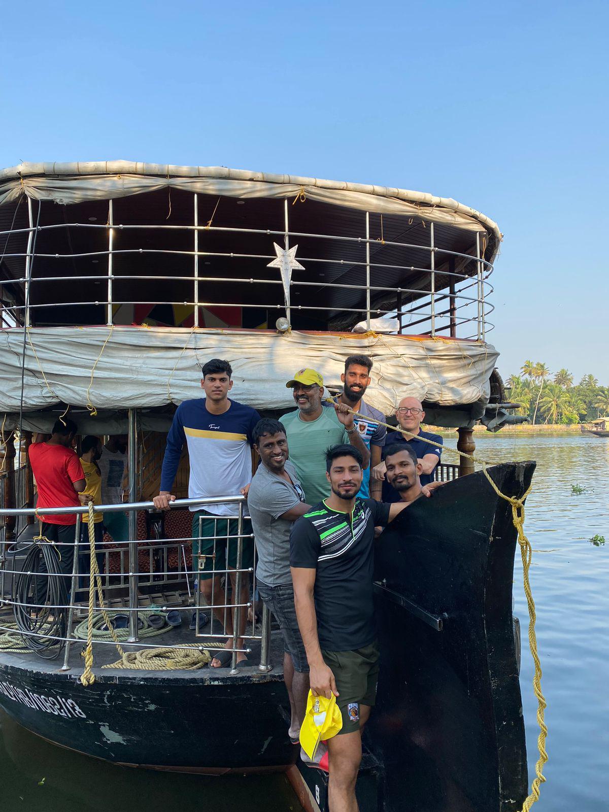 Members of Team Chennai Blitz on a houseboat trip