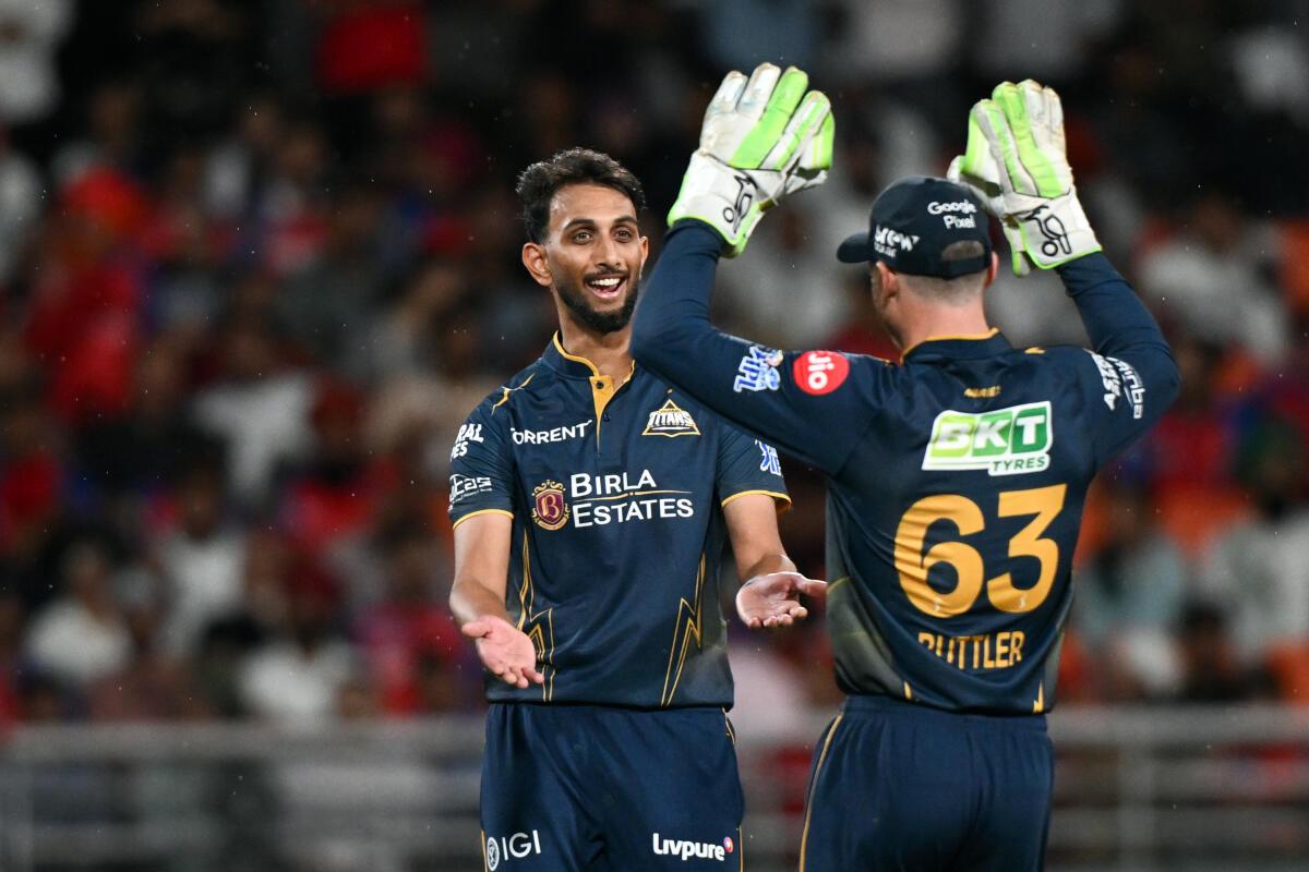 Instant impact: Prasidh Krishna came off the bench to help Gujarat Titans give Punjab Kings a scare.
