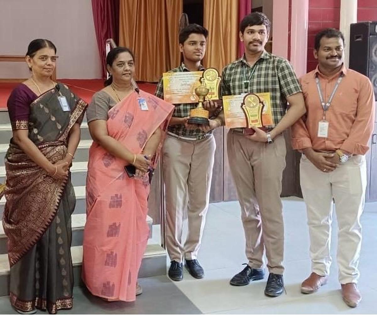 Winners of the Quiz Competition of St. Mary's College, Thoothukudi