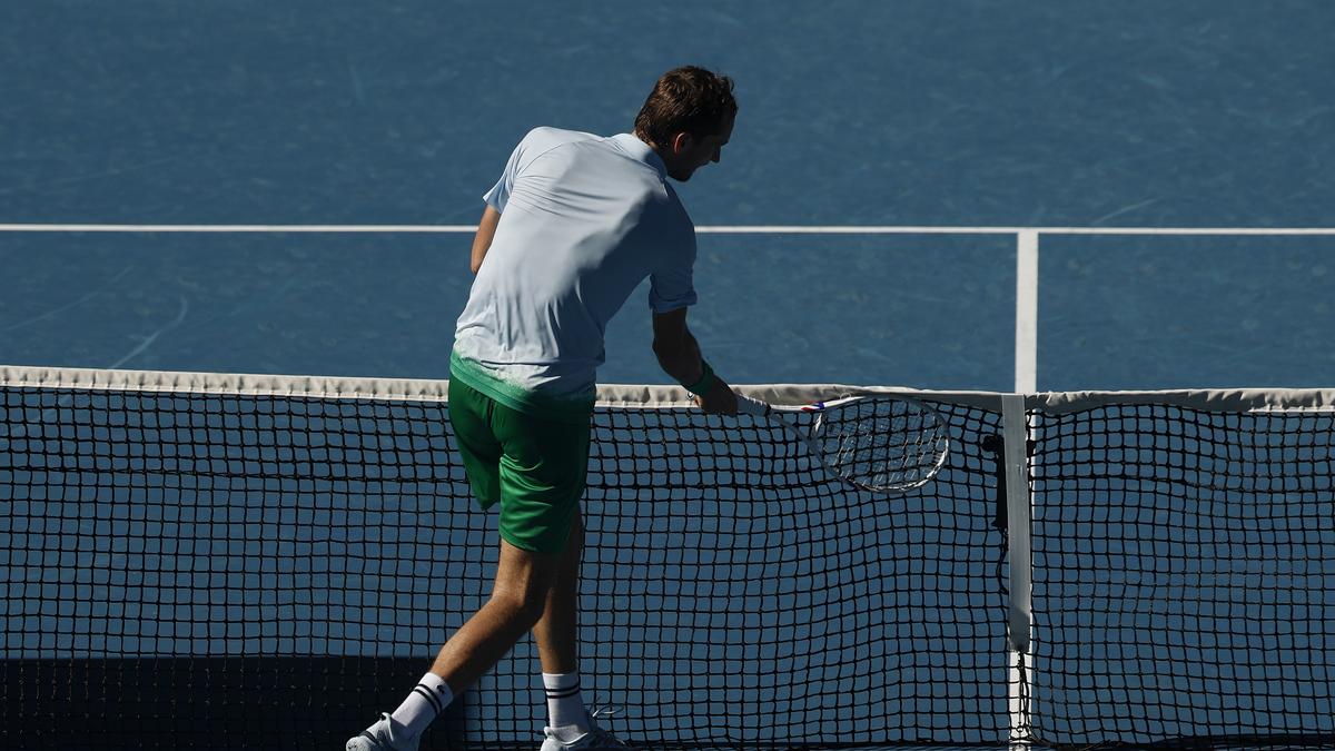 Daniil Medvedev destroys TV camera attached to net during five-set Australian Open win