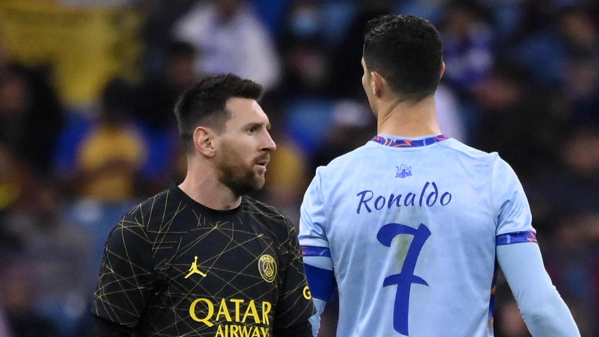 Ronaldo scores twice in Saudi reunion with Messi