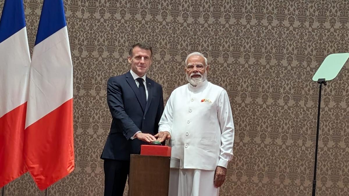 Starting a new chapter in our relationship today: French President Macron says during talks with PM Modi